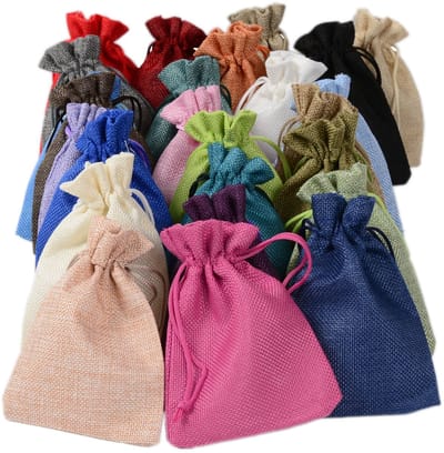 Dailygoody - Jute Zakjes met Trekkoord - Multifunctionele Geschenktassen - 20 Stuks - 20x30cm - Perfect voor Sieraden en Snoep - Ideaal voor Feestjes ...