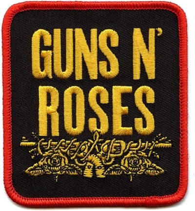 Iron-On Band Patch Muziek Logo Gestapeld Zwart - Strijkbare Patches voor Kleding