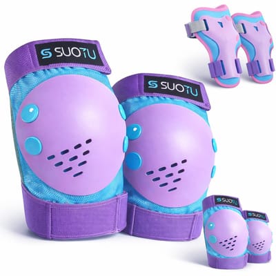 Suotu Skate Beschermset Kinderen - Skate bescherming - Skeeler Beschermset - Paars - M