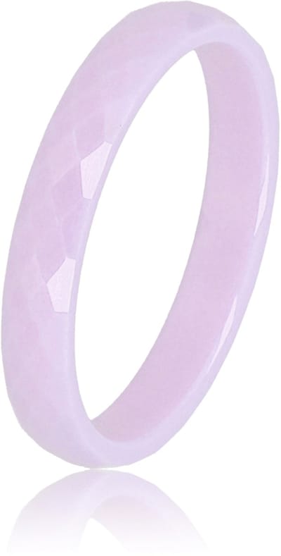 My Bendel - Keramieken Ring Facet Geslepen Lila 3mm - Keramieken Ring • Facet Geslepen • 3 Mm • Lila - met Luxe Cadeauverpakking | Sieraden Voor Dames | Maat 16.00 Mm / Maat 50
