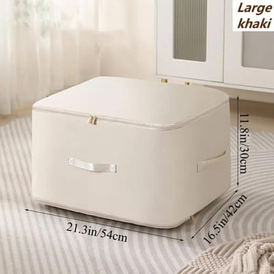 Ultra Ruimtebesparende Compressie Organizer Grote en Sterke Motion Bags met Versterkte Handvatten Perfect voor Dekbed 54x42x30cm beige