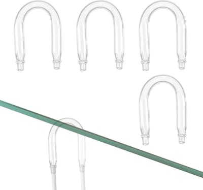 4-delige U-buisverbindingsset voor aquaria, knikbestendig design, CO2-diffusorbuizen, geschikt voor 4 mm luchtslang en luchtpompen, ideaal voor gezonde vissen en planten