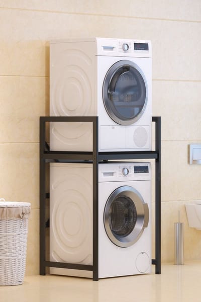 Asir - Wasmachinekast - Zwart - 100% METAAL - 70 x 116 x 60 cm
