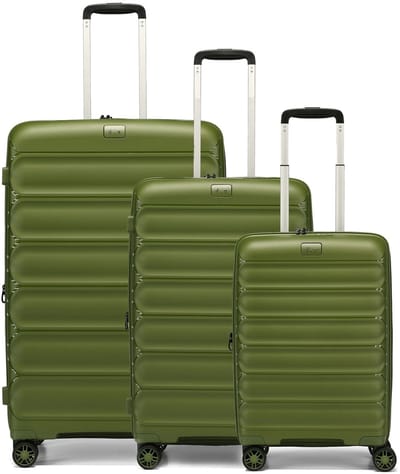 d & n Travel Line 4700 4 wielen Kofferset 3-delig met uitbreidingsplooi - Harde bagage - TSA slot - olive green
