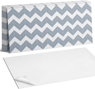 Coloray Plaktegels - Zigzagpatroon in de lijn Zelfklevende Wandtegels - 40 cm x 20 cm - Grijs Plaktegels - 10 stuks - Rechthoek PVC Tegels - Plaktegels Badkamer - Vloertegels Zelfklevend - Vinyl Tegels Zelfklevend - Portugese Tegels