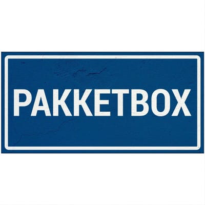 Pakketbox bord - blauw wit | Forex Re materiaal | 20 x 10 cm