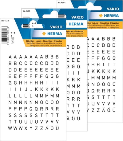 Stickers alfabet plak letters - 720x stuks - zwart/transparant - 5 mm - stickervel - letterstickers