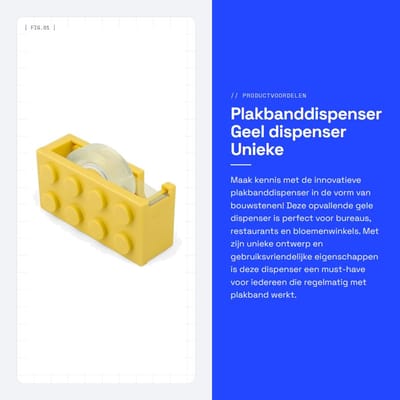 Dailygoods- Plakbanddispenser Geel - Tape Dispenser - Snel Snijden - Draagbaar - Polypropeen - Unieke Vorm - Plakbandhouder