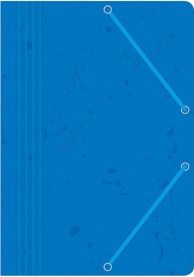 Blauwe A4 map met elastiek, 335g karton