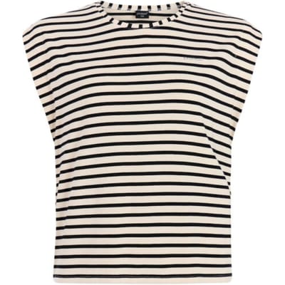 Protest PRTFancier - T-shirt Dames - Mouwloos - Ronde hals - Loose fit - Crème