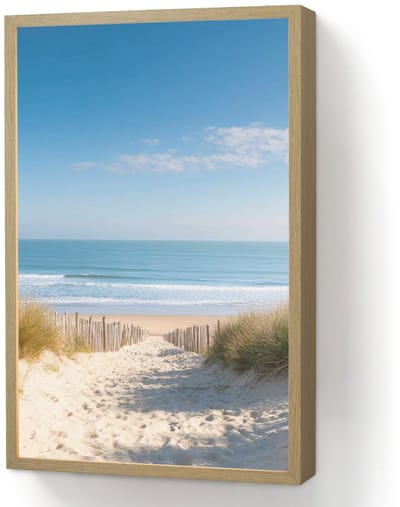 Wandlamp 40x60 cm - Oplaadbaar - Strand - Zee - Duin - Zand - Zomer - Wandlampen binnen woonkamer - Slaapkamer lamp - Decoratieve nachtlamp - Vloerlamp draadloos