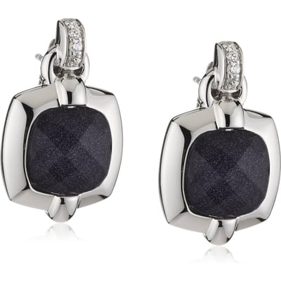 Orphelia Oorbel Glass -Blue Sandstone Zirconium Sterling Zilver 925