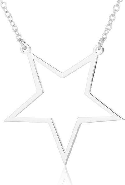 24/7 Jewelry Collection Ster Ketting - Open - Zilverkleurig