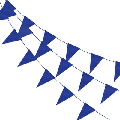 LUQ – Luxe Blauwe Slingers – Vlaggenlijn 10 Meter - Verjaardag Slinger Versiering Feestversiering Vlaggen Decoratie