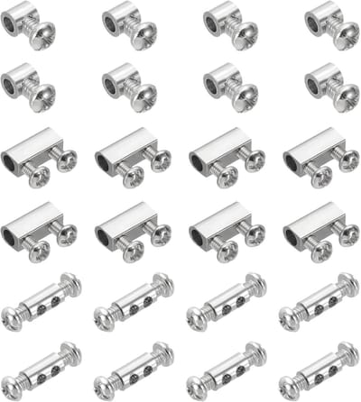 Draadklemmen - Kabelschroeven - Veilig Bevestigen - Metaal met Nikkelcoating - 24 Stuks - Zilver