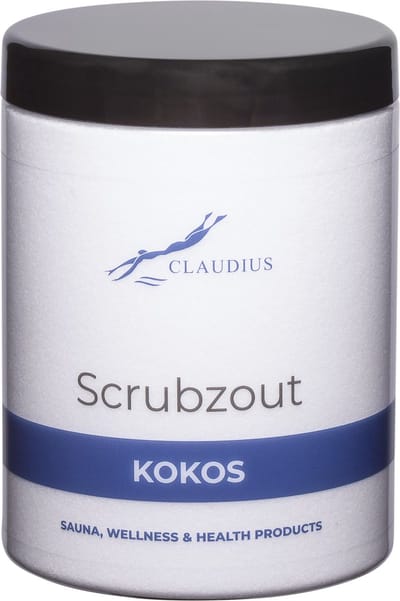 Scrubzout Kokos in handige pot - 1250 gram - met zwarte deksel - Hydraterende Lichaamsscrub