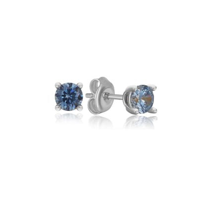 Geboortesteen Maart Aquamarijn Oorknop Zilver (925 Sterling Zilvergehalte) Trendy Minimalistisch Zilver Oorknop Meisje | Cadeau Voor Vrouw