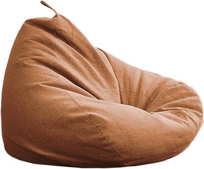 Zitzak Met Vulling - Comfortabele Fauteuil - Ontspannen Zitten - Verwijderbare Hoes - Enkele Bank - Oranje