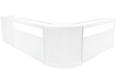 Luna led winkel toonbank set - wit - 150x60x90 & 60x60x90 cm - 4-delig