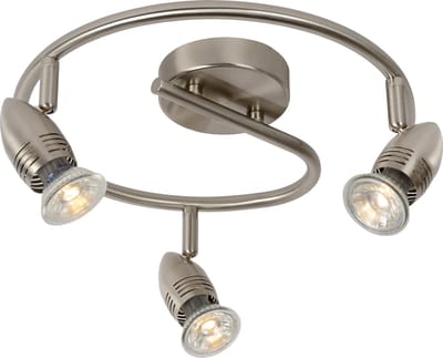 Lucide CARO-LED - Plafondspot (Plafondlamp) - Ø 31 cm - LED - GU10 - 3x5W 2700K - Mat chroom