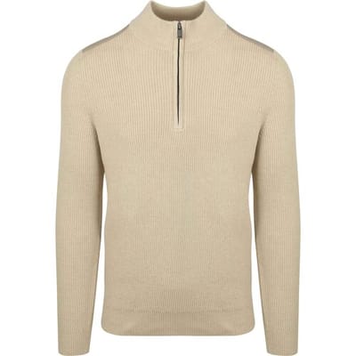 Suitable Half Zip Trui Patch Ecru - Maat XXL - Heren - Quarter zip - Schipperstrui met rits - Volwassen mannen
