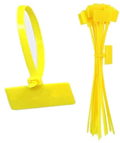 Dailygoody - Nylon Kabel Tie Tags - Kabels Organiseren - Geel - Zelfsluitende Marker - Draadbeheer - 250 Stuks - Ideaal voor Thuis en Kantoor