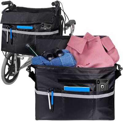 Rolstoeltas met Grote Capaciteit en Reflecterende Strip - Antikras Oxford Tas voor Rolstoelen, Rollators en Scooters