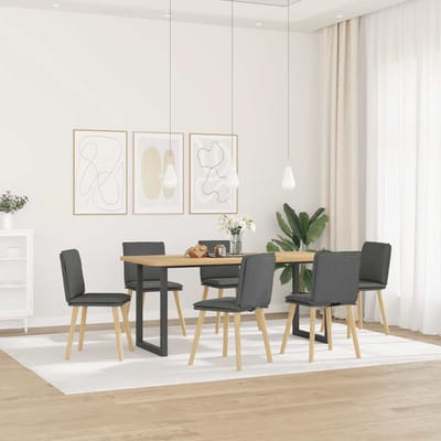 vidaXL - Eetkamerstoelen - 6 - st - stof - donkergrijs