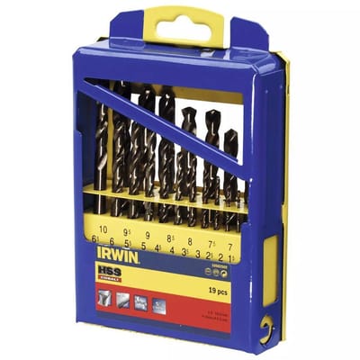 Irwin 10502569 Serie - Kobalt HSS Metalen Boor Set - 19 stuks - 135° Splitpunt - DIN 338