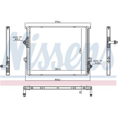 Lage-temperatuurRadiator, laadluchtRadiator NISSENS 606397