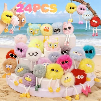 16-3s Porte-clés Peluche Mignons en Gros Prix de Classement Remplisseurs de Sacs Cadeaux pour Anniversaire d'Enfants(Melange de couleurs) white