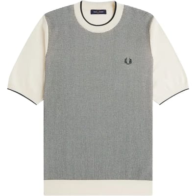 T-shirt van reliëfstof Tonic Fred Perry