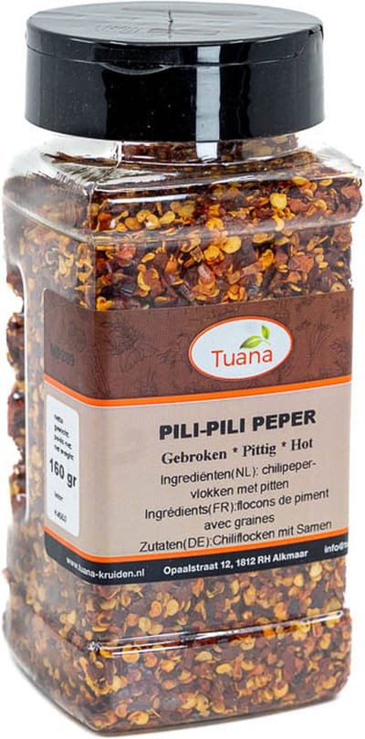 Tuana Kruiden - Pili Pili Peper (chillies Gebroken) - Strooibus 140 Gram - Tuanashop - MP-P-0024