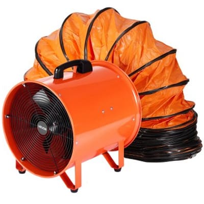 VEVOR Bouwventilator 900 W AC-motor Bouwventilator 2850 Rpm Bouwventilator Blower 5175 CFM (8792 m³/h) Axiaalventilator 10 m Slang Axiaalventilator 79 dB Geluidsniveau Industriële Ventilator IP44