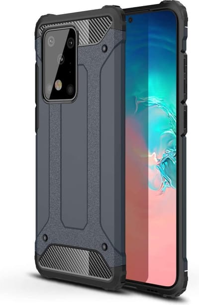 Hoesje Geschikt voor: Samsung Galaxy S20 Ultra Armor Hybrid - Blauw