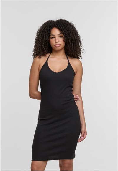 Urban Classics - Rib Jersey Neckholder Kokerjurk - XXL - Zwart