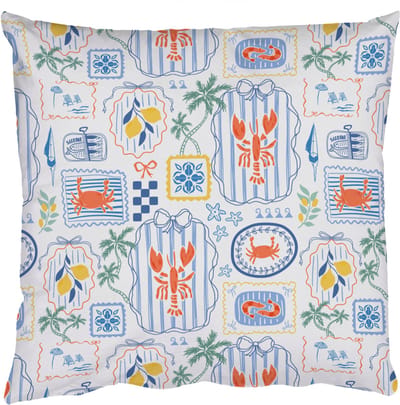 Sierkussens - Kussentjes Woonkamer - 50x50 cm - Zee - Sfeer - Krab - Blauw