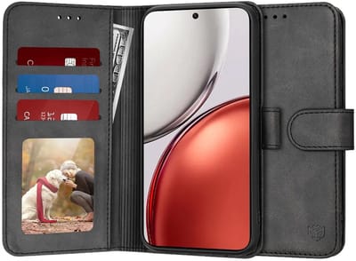Hoesje geschikt voor HONOR Magic8 Lite - Techsuit Diary Book Wallet Case - Zwart
