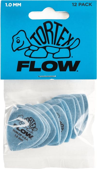 Jim Dunlop Tortex - Plectrums - Flow - 1,00 mm Blauw - Player's Pack 12 Stuks