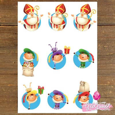 GetGlitterBaby® - Kinder Schoencadeau Plak Tattoos / Tijdelijke Tattoo Kind / Nep Tatoeage voor Kinderen - Sinterklaas / Piet / Pietje