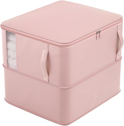 Opbergzak Dekbed - Kleding Opberger - Ruimte Besparen - Stapelbaar Ontwerp - 56 cm Hoog - Roze
