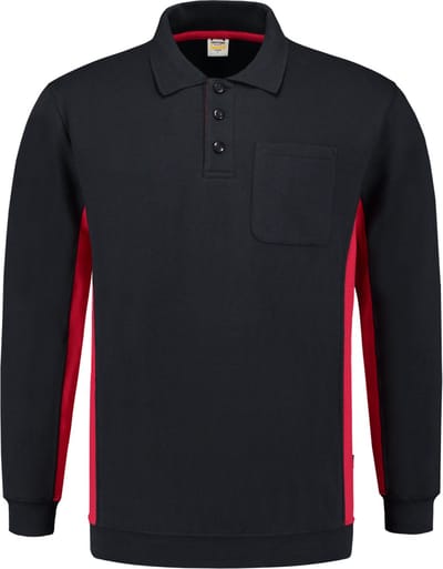 Tricorp Polosweater Bi-Color - Workwear - 302001 - Navy-Rood - maat L