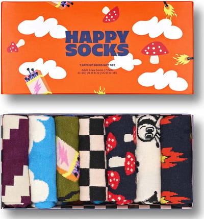 Happy Socks unisex giftbox 7P sokken a wild week multi