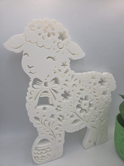 Voorjaarsdecoratie - pasen - decoratie lammetje 26X30X1,5CM