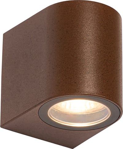 QAZQA baleno - Moderne Wandlamp voor buiten - 1 lichts - L 6.8 cm - Roestbruin - Buitenverlichting