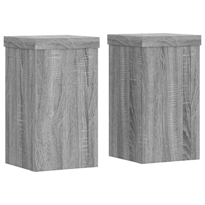 vidaXL - Plantenstandaards - 2 - st - 10x10x18 - cm - bewerkt - hout - grijs - sonoma
