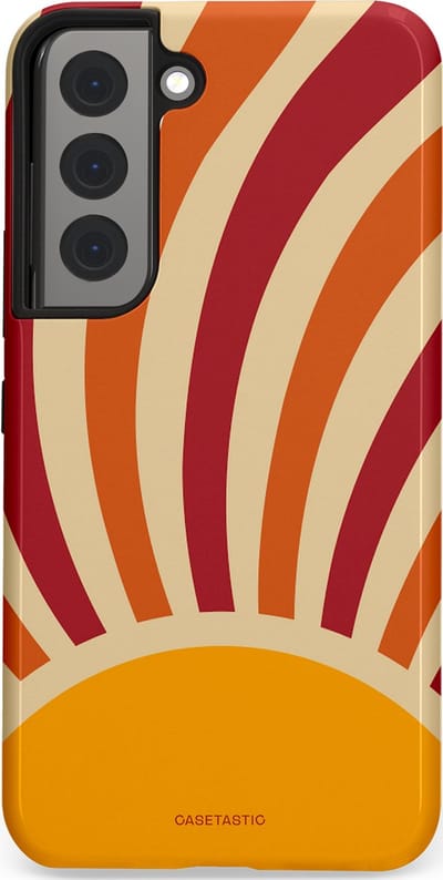 Casetastic Hoesje Geschikt voor Samsung S22 - Stijlvolle Beschermende Duo-layer Case - Retro zomer