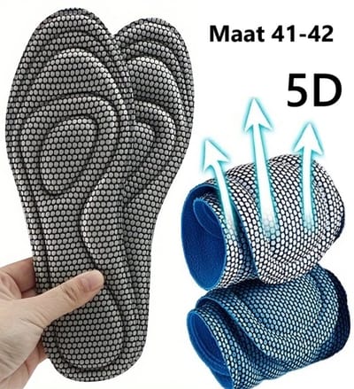 5D Memory Foam Inlegzolen I Foam Zolen I Inlegzolen Voor Pijnonderdrukking I Inlegzooltjes I Sport Zolen I Zweetabsorberend I Schoen Zooltjes I Maat 41 - 42