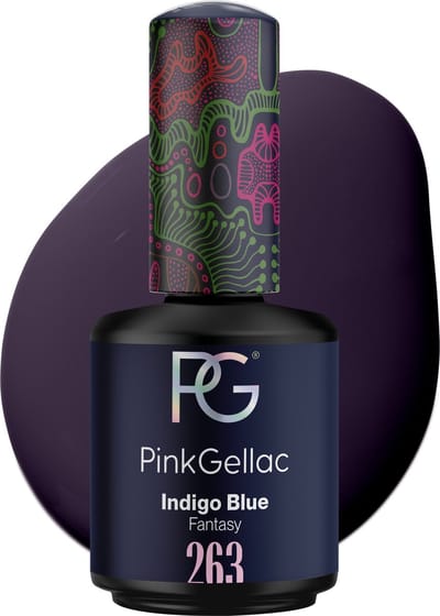 Pink Gellac Gellak - 263 Indigo Blue 15ml - Glanzende Blauwe Gel Nagellak - Gellac - Gel Nagels Producten