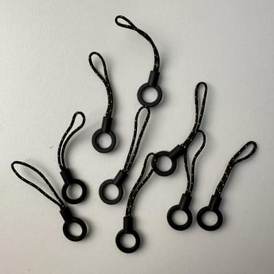 20 pièces Accessoires de lanière en nylon durable, Sangles pendentif cercle multifonctionnelles anti-chute, Charmes de corde courte épaisse DIY avec diverses fixations à crochet